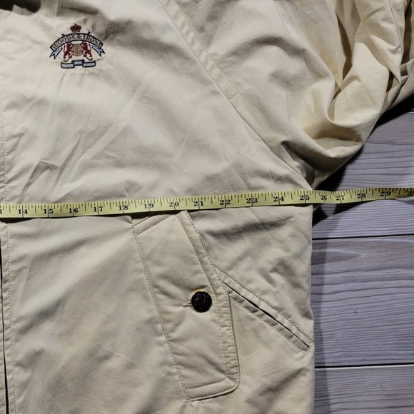 Woods & Irons Royal Golf Course Jacket Beige Mens Size L Rare Logo Button - Picture 6 of 15